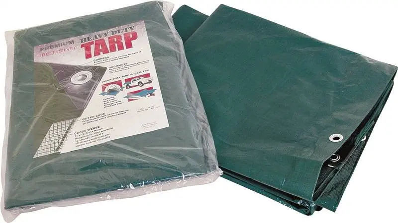 12X16 H.Duty Green-Silver Tarp 1