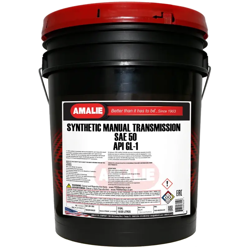 (130) 1606625425 Amalie Synthetic Manual Transmission Oil Sae 50 (50W) (5 Gal) 1
