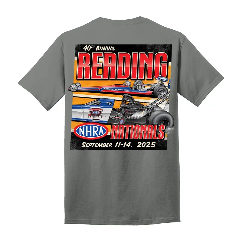 2025 40Th Nhra Reading Nationals Event Shirt - Medium Grey 1