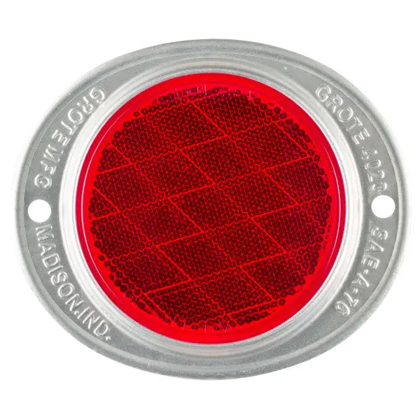 (440) 40232 Grote Aluminum Two-Hole Mounting Reflector (3" Round, Red) 1