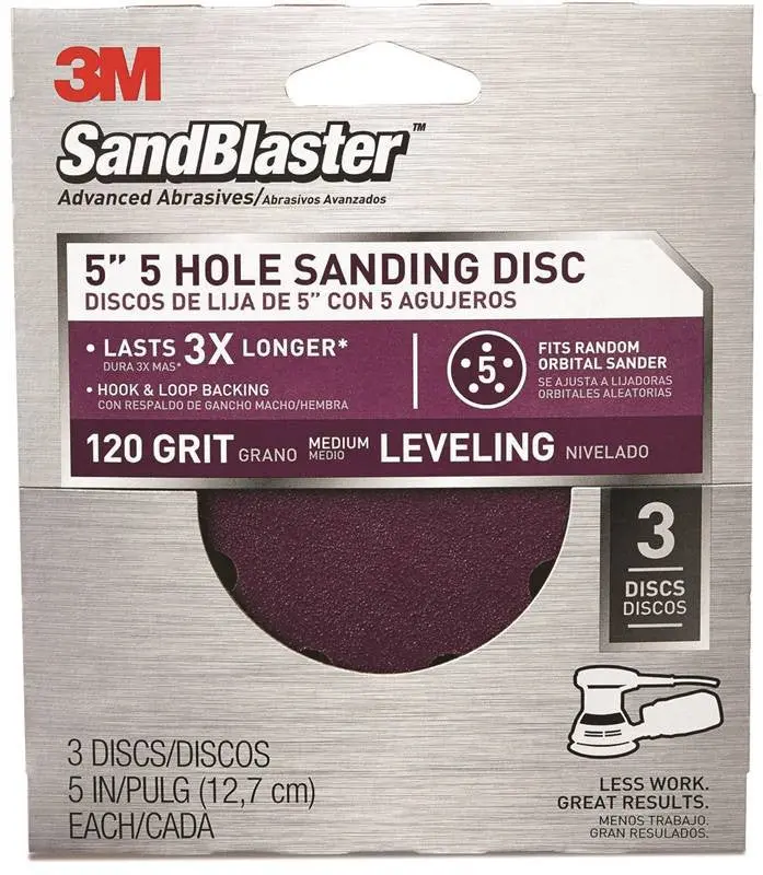 5In 5Hole Disc 120Grt 3Pk 1