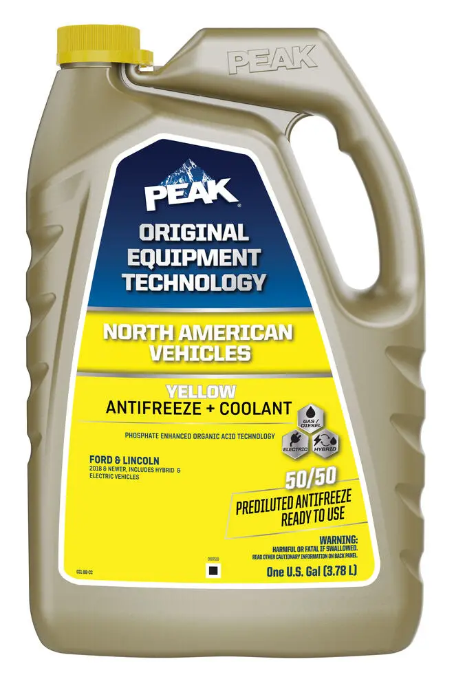 (870) Nayb53 Peak Oet North American Prediluted 50/50 Antifreeze/Coolant (Yellow, 1 Gal) 1