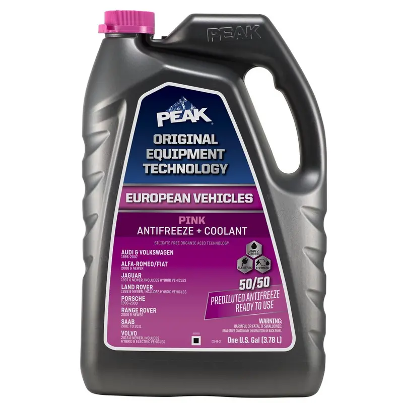 (870) Pepb53 Peak Oet European Pink Prediluted 50/50 Antifreeze/Coolant (1 Gal) 1