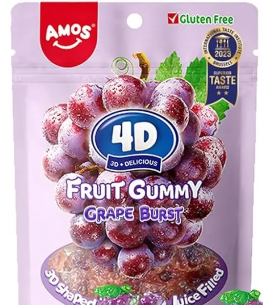 Amos 4D Fruit Gummy Grape Burst Gluten Free Candy 6 Oz 1