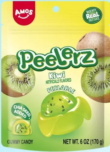 Amos Peelerz Kiwi Gummy Candy 6Oz Bag 1