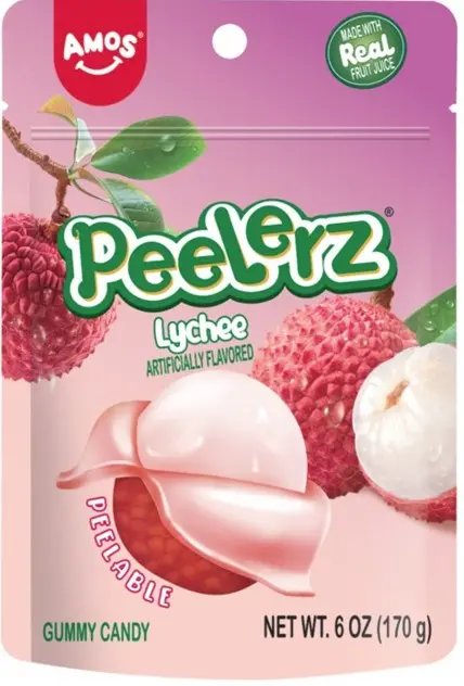 Amos Peelerz Lychee Gummy Candy 6Oz 1