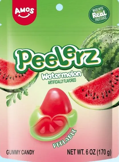 Amos Peelerz Watermelon Gummy Candy 6Oz Bag 1