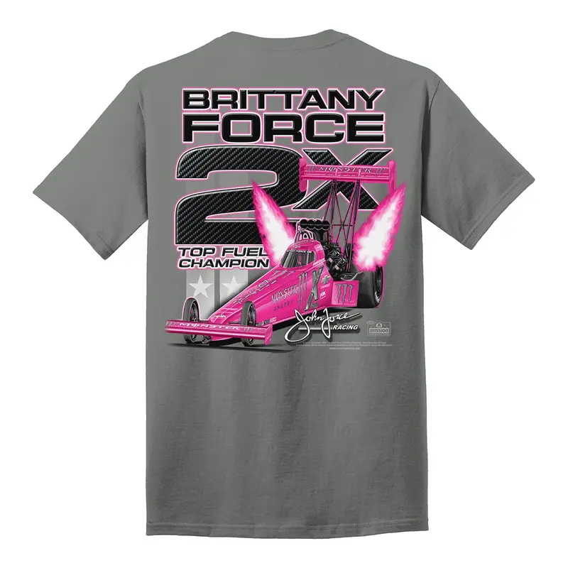 Brittany Force Pink Tonal T-Shirt 1