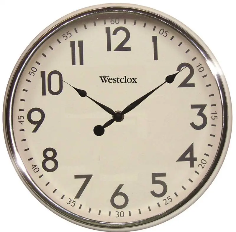 Clock Wall Rnd 12 In Retro Wht 1