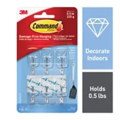 Command™ Clear Small Wire Hooks 1