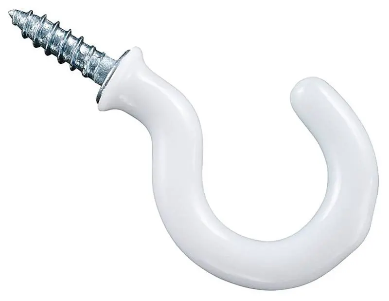 Cup Hook 1In Wht Vnyl Coat 1