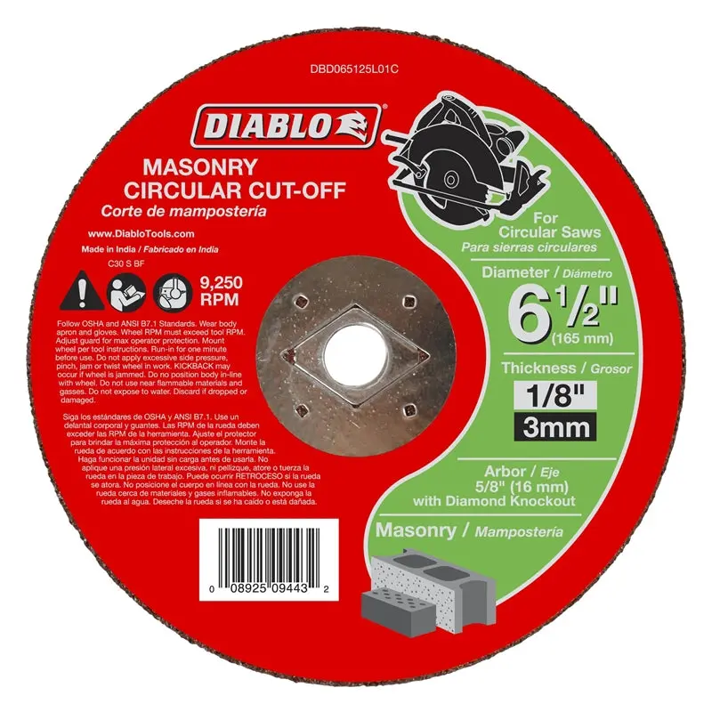 Cutoff Disc Masonry 6-1-2 In 1