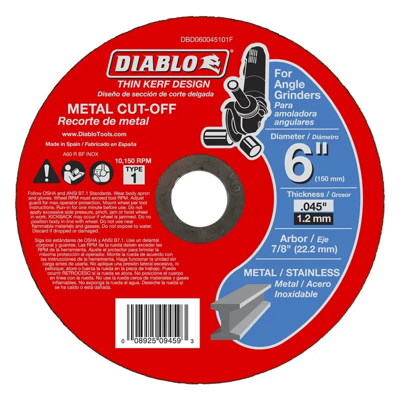 Cutoff Disc Metal Thn Kerf 6In 1
