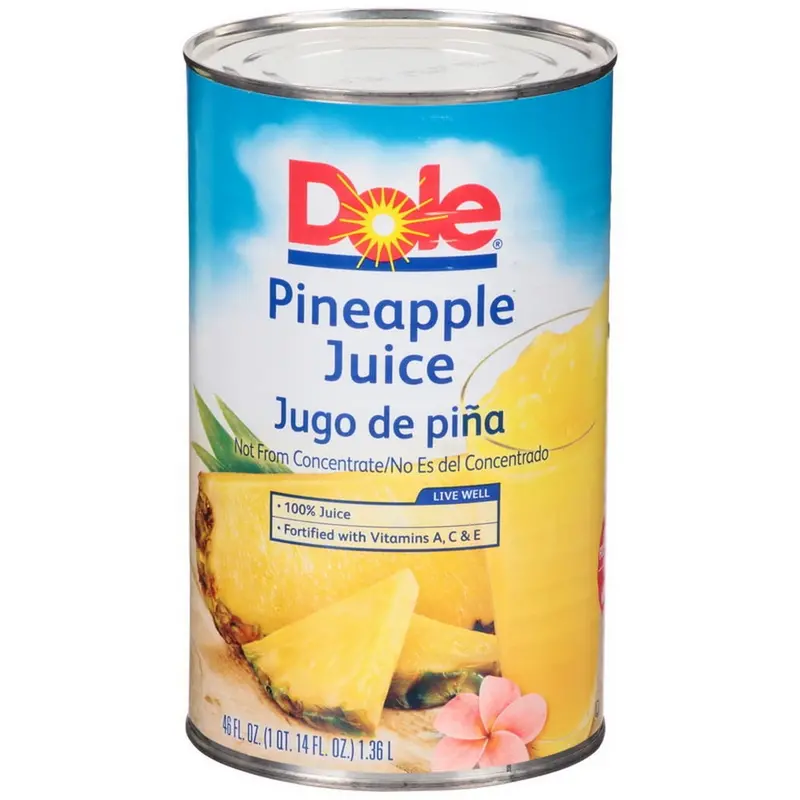Dole Pineapple Juice, 100% Pineapple Juice 46 Fl Oz (Pack Of 12) 1