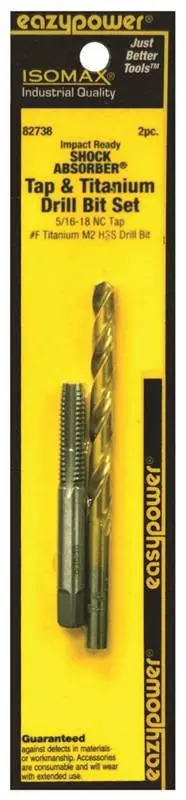 Drill Bit Set 5-16-18Nc-#F 2Pc 1