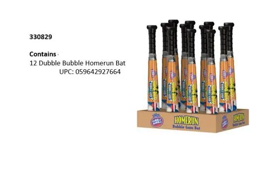 Dubble Bubble Homerun Bat Gum 24Ct 1
