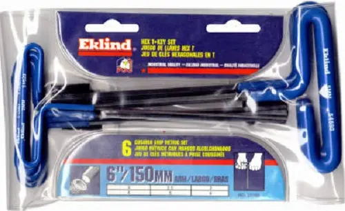 Eklind® 55166 Metric Cushion Grip T-Handle Hex Key Set, 6-Piece 1