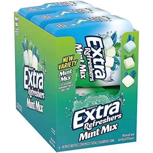 Extra Refreshers Mint Mix Gum, 3.21-Ounce 40-Piece Bottle (Pack Of 6) 1