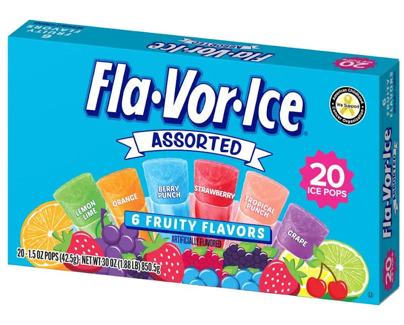 Flavor Ice Assorted Freeze Pops - 1.5 Oz 1