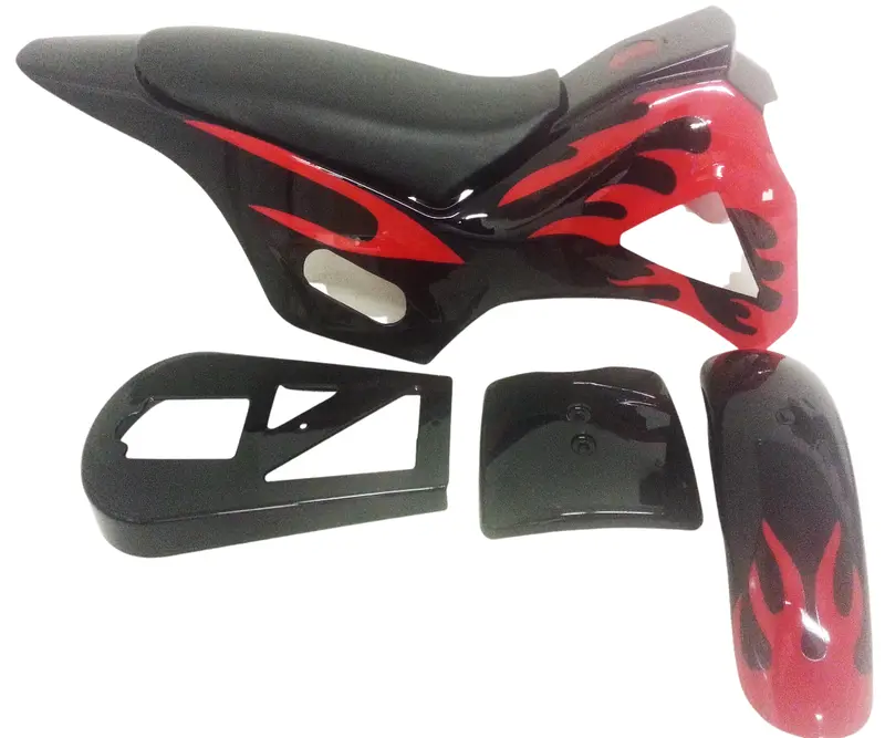 Fmd16 Red / Black 49Cc Mini Dirt Bike Fairings Plastics Body Number Board Mud Guard 1