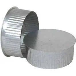 Furnace Tee Cap/Plug With Crimp, Galvanized, 30-Ga., 3-In. 1