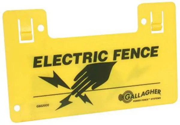 Gallagher G602404 Electric Fence Warning Sign, High-Visibility 1