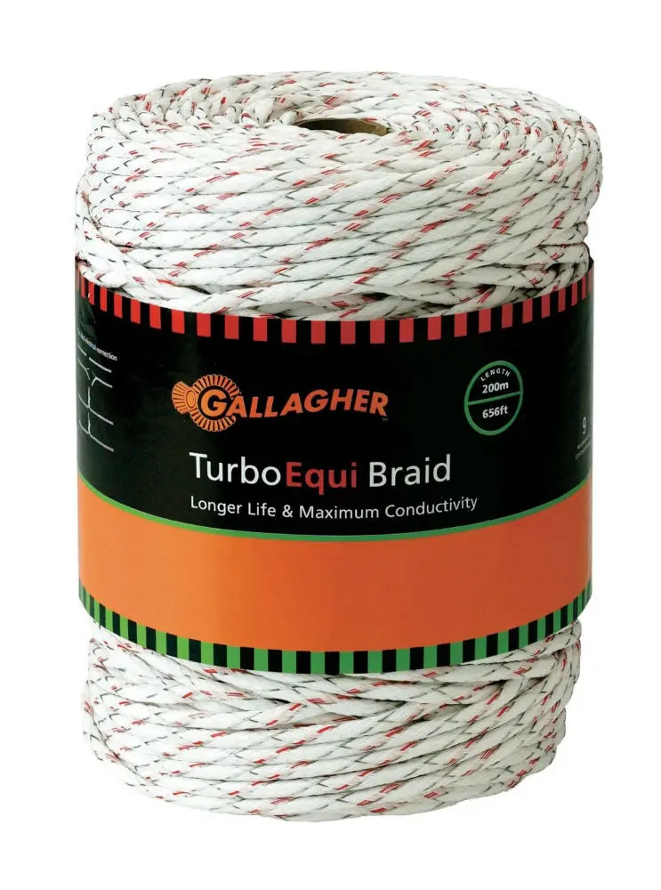 Gallagher G62174 Turbo Equibraid, Ultra White, 656' 1