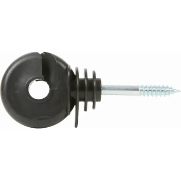 Gallagher G66704 Wood Post Screw-In Ring Insulator, Black, 25-Pack 1