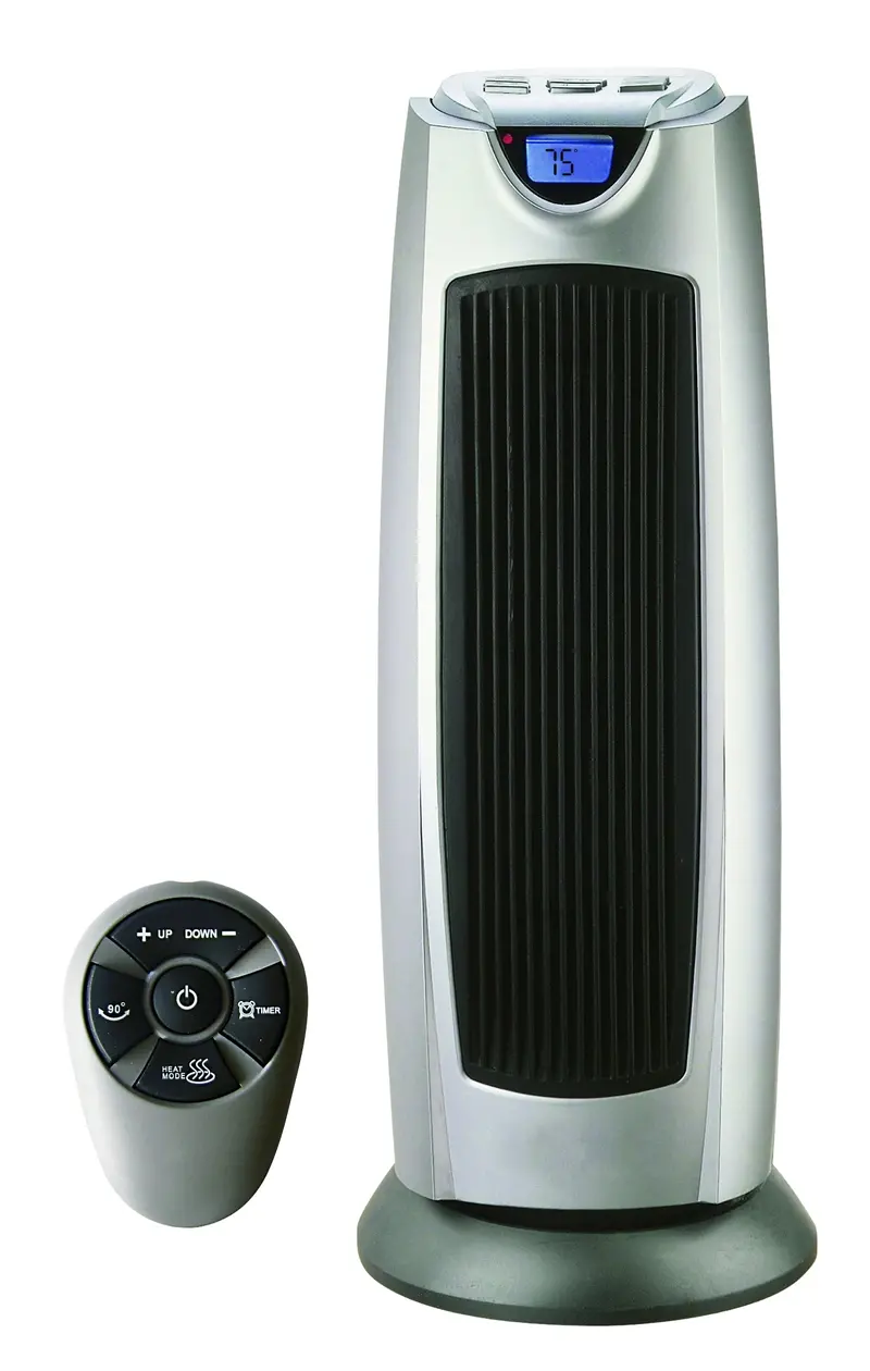 Geneva Industrial 1500-Watt Electric Ceramic Oscillating Tower Heater 2-Setting Fan With Remote 1