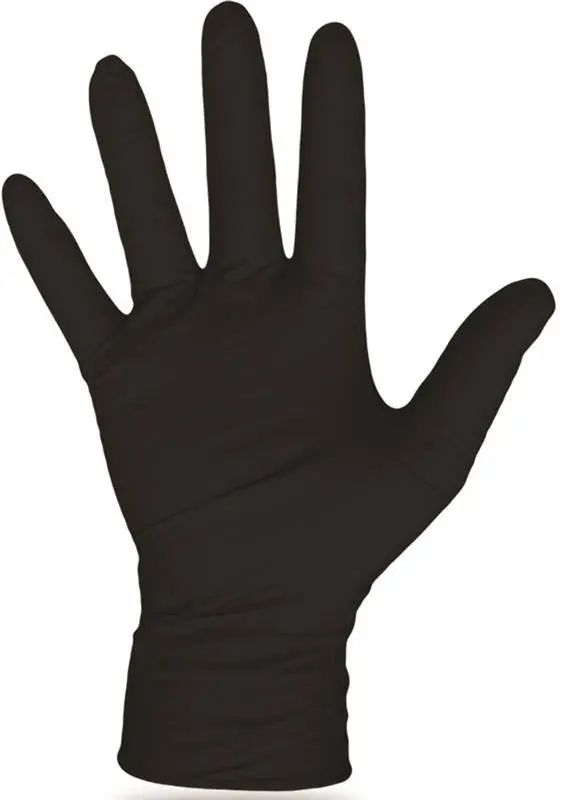 Glove Nitrile Dispose Black Lg 1