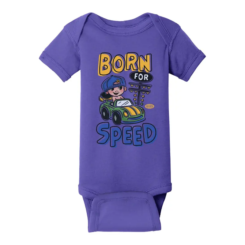 Infant Born For Speed Onesie - Purple 1