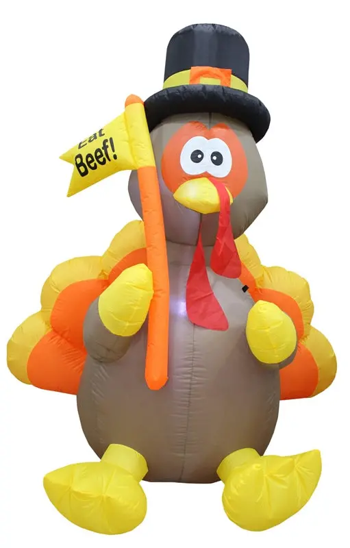 Inflatable 6Ft Turkey W-Flag 1