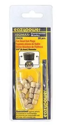 Isomax 1/4 In. 20-Pack Flat Head Oak Dowel Plug 1