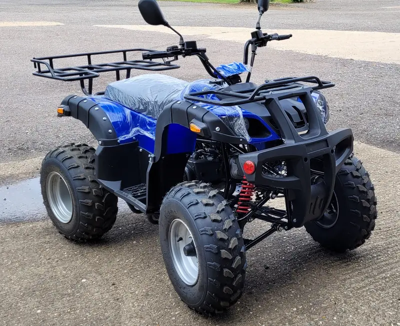 Jla13  Blue 4 Stroke,  150Cc, Gy6 Off Road Quad Bike , Forward / Reverse,  With Tow Bar, 1