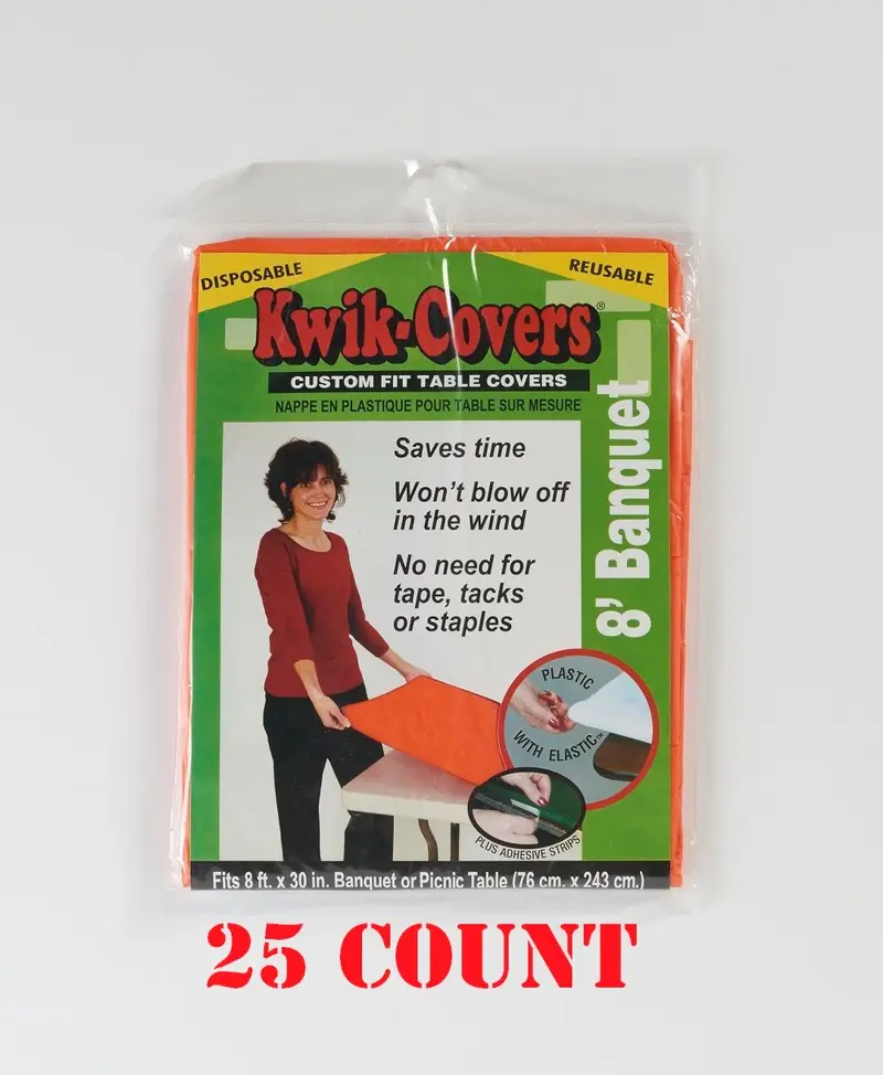 Kwik Covers 8'X30" Banquet - Individually Pkg. (25 Count) 1