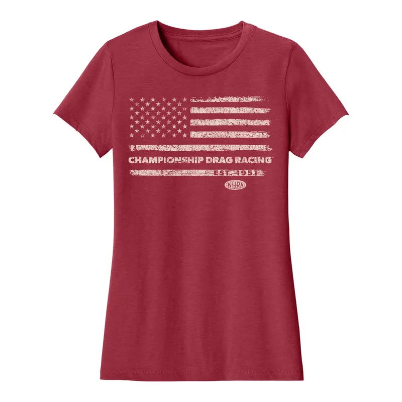 Ladies Nhra Distressed Flag T-Shirt 1