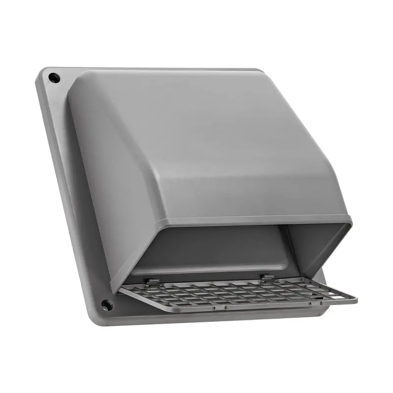 Lambro 6 Inch Gray Plastic Wall Exhaust Or Air Intake Vent – Hinged Screen – (Removable Damper) – Item #351Gr (Replacement # 3510G) 1