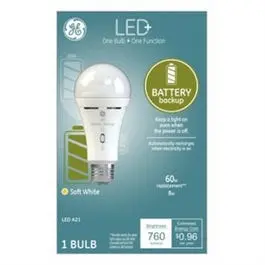 Led+  Battery Back Up Bulb, A21, 760 Lumens, 8-Watt 1