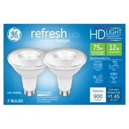 Led Light Bulbs, Daylight, Par 30, Long Neck, Diffused, 12 Watts, Medium Base, 2-Pk 1