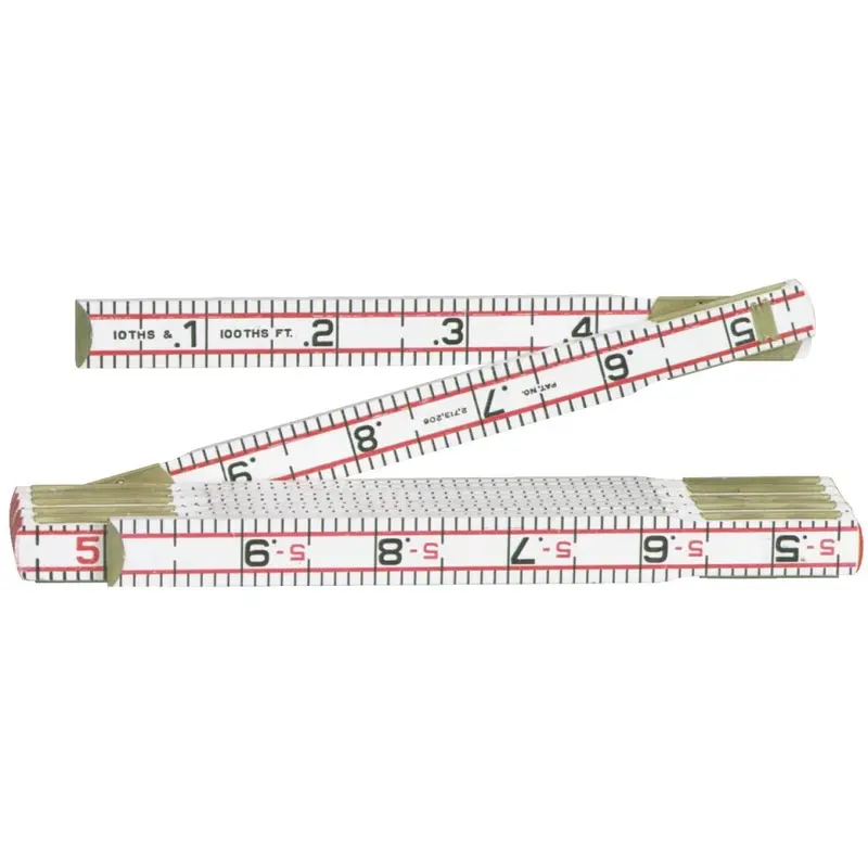 Lufkin Red End 6 Ft. X 5/8 In. Wood Engineers Folding Rule, White 1