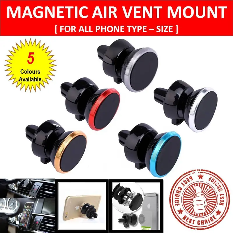 Magnetic Car Phone Air Vent Mount / Holder For Iphone 6S / 6S Plus / 5S / 5C, Galaxy Note 4 / 3, Galaxy S6 / S6 Edge/ 5/ 4 And Almost All Phone Model - New Year Sale 1