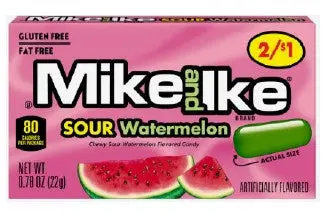 Mike And Ike Sour Watermelon Candy Pp 2/$1 - 24 Ct Box 1