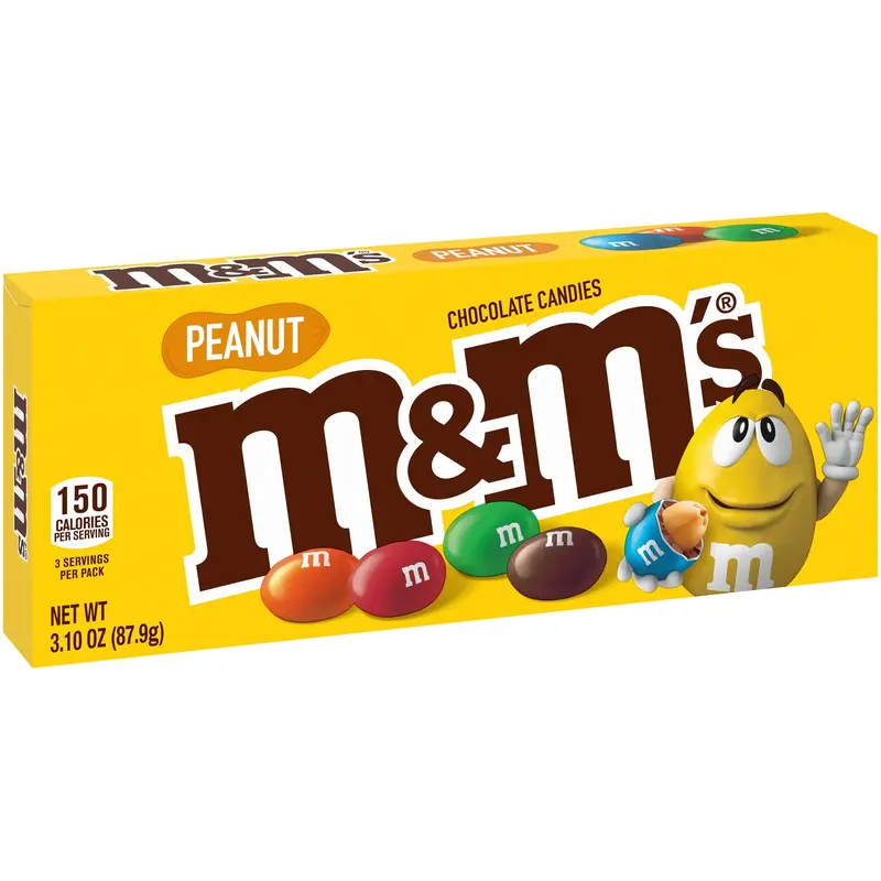 M&M's Peanut Chocolate Candies, 3.1 Oz Theater Box - Crunchy Nuts & Milk Chocolate - (Pack Of 12) 1
