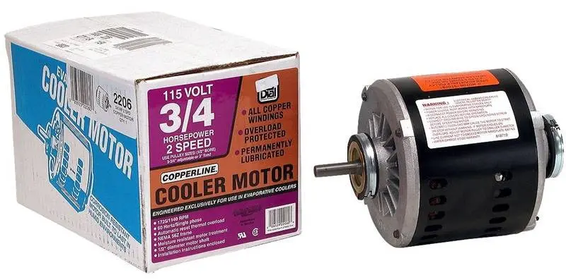 Motor Cooler 2Spd 3-4Hp Copper 1