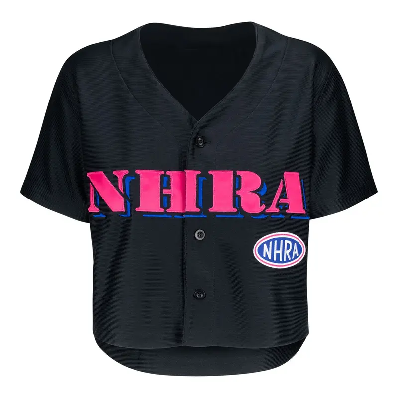 Nhra Ladies Crop Top Baseball Jersey 1