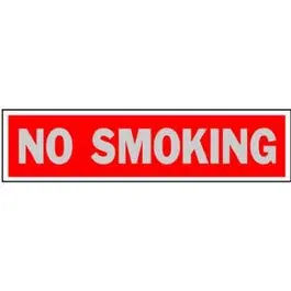 "No Smoking" Sign, Red Aluminum,  2 X 8-In. 1
