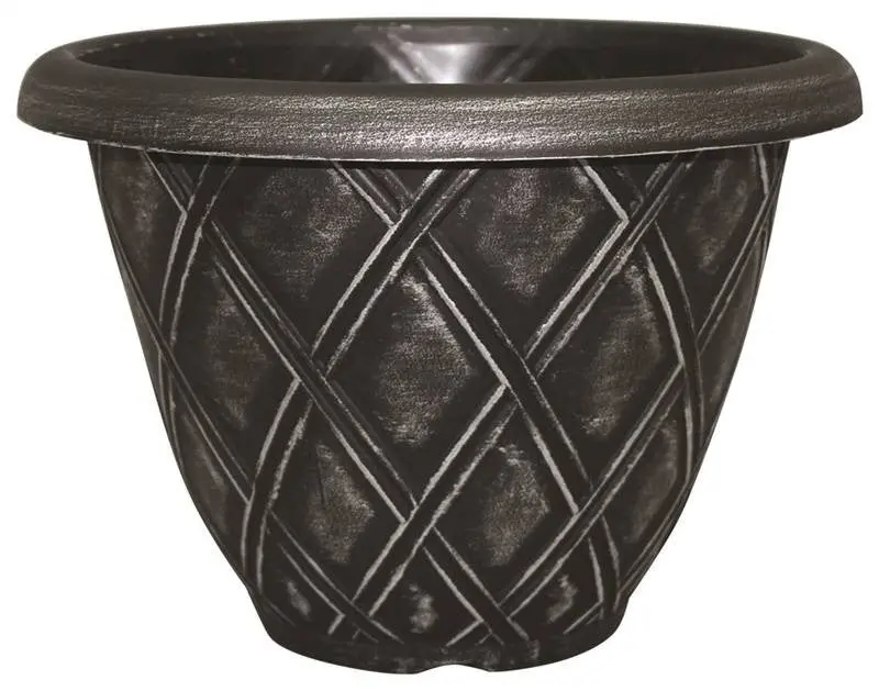 Planter 13In Bell Silver Brush 1