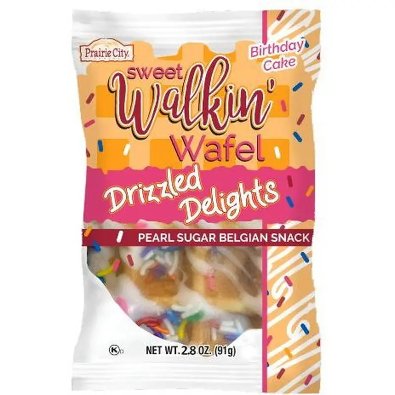 Prairie City Bakery Birthday Cake Sweet Walkin Wafel Drizzled Delights, 2.8 Ounce -- 36 Per Case. 1
