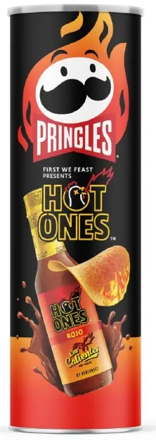 Pringles Potato Chips Hot Ones Rojo 5.5 Oz 1