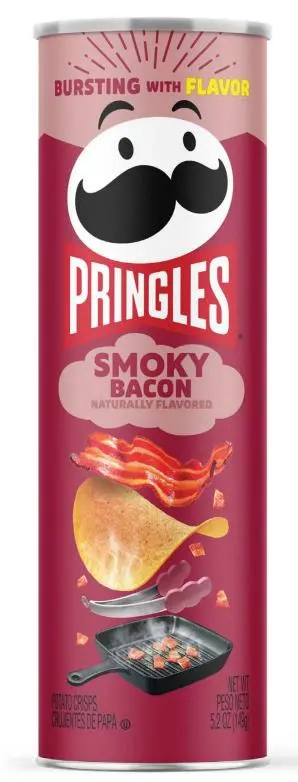 Pringles Smoky Bacon Chips 5.2Oz Can 1